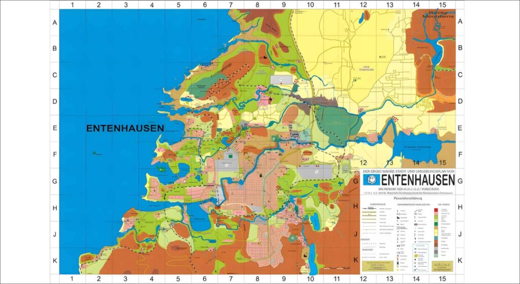 Donaldist – Stadtplan von Entenhausen aus dem Jahr 2008.