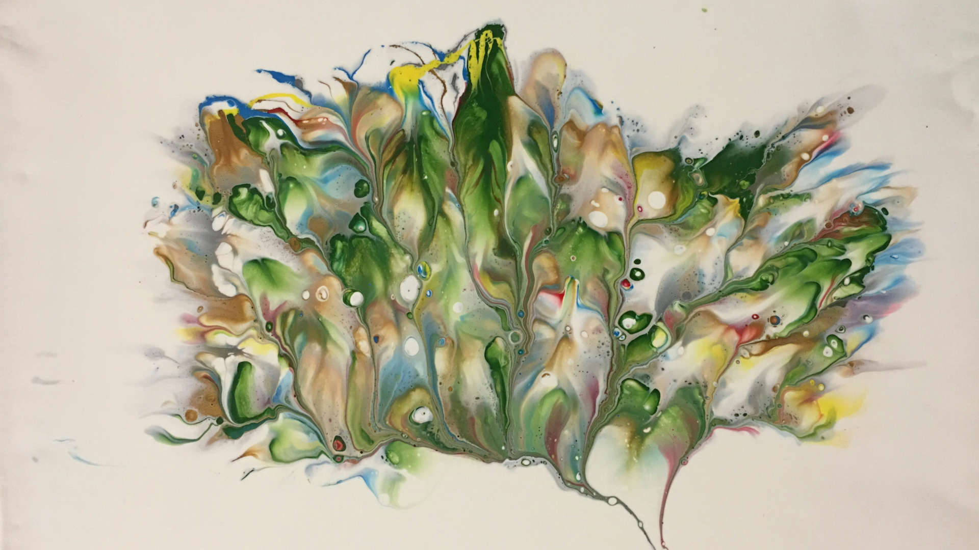 Acrylmalerei – Bunte Farbverläufe mittels Pouring.