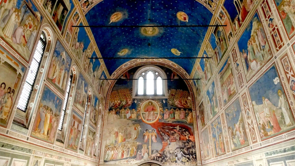 Fresko-Malerei – Fresken von Giotto di Bondone in der Cappella degli Scrovegni, 1304-1306 erstellt.