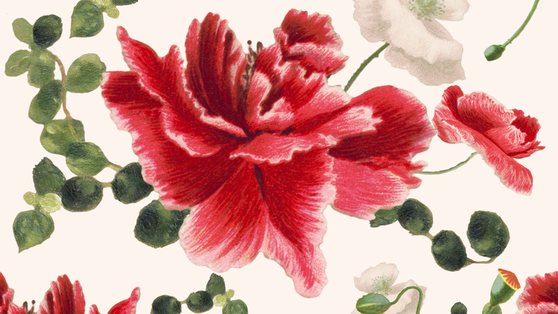 Seidenmalerei – Handgezeichnetes Blumenmuster auf Seide.
