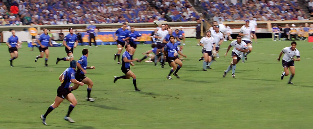 Rugby – Typisches Szenario während eines Rugby-Union-Spiels.